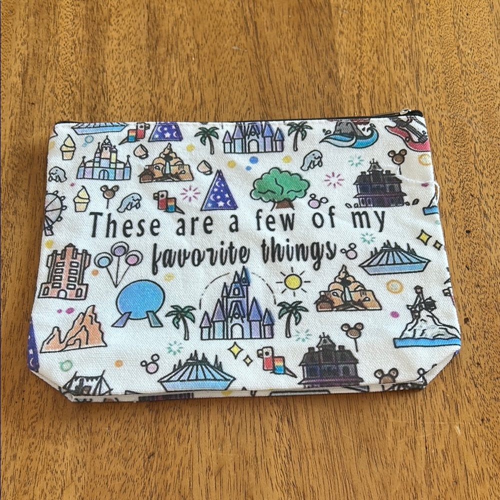 Adorable Favorite Things Themed Pouch.  Great For Makeup or Any Trip Accessory